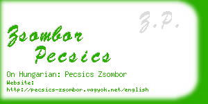 zsombor pecsics business card